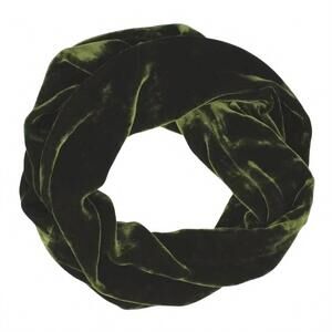 NEW DANA HERBERT women's silk velvet infinity scarf in pine green